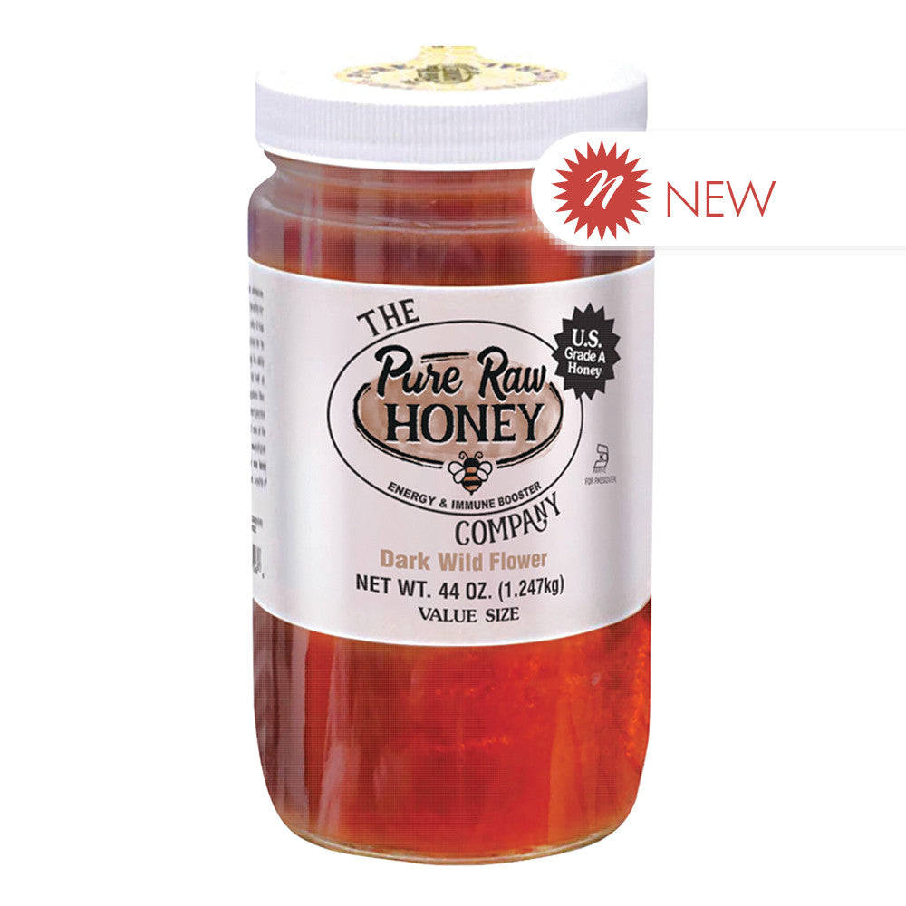 Wholesale Pure Raw Honey Dark Wildflower Value Size 44 Oz Jar- Bulk