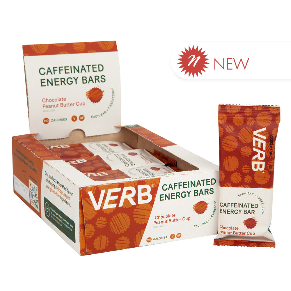 Wholesale Verb Chocolate Peanut Butter Cup Energy Bars .92 Oz- Bulk