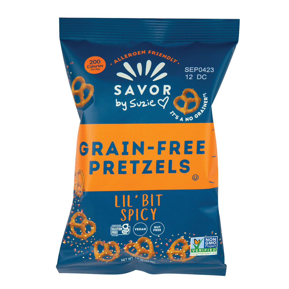 Wholesale Savor By Suzie Grain Free Lil Spicy Pretzels 1.5 Oz- Bulk