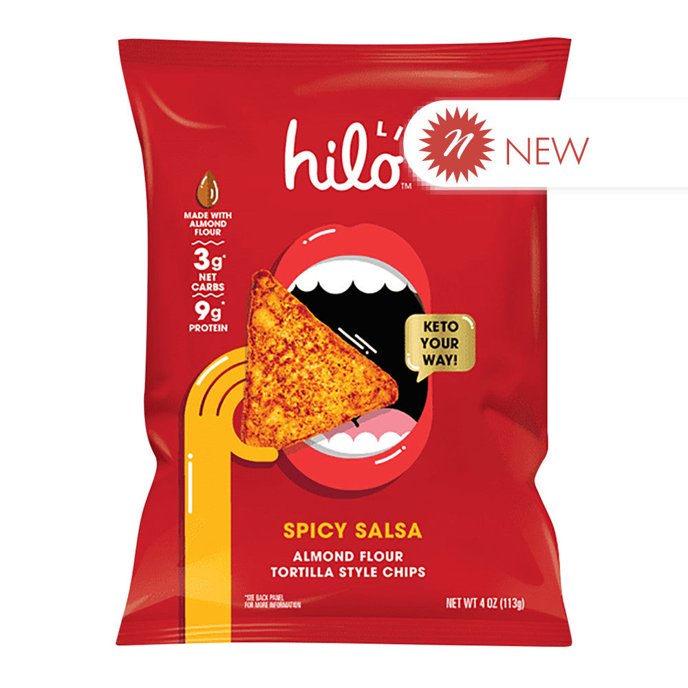 Hilo Life Spicy Salsa Almond Flour Tortilla Chips 4 Oz Bag