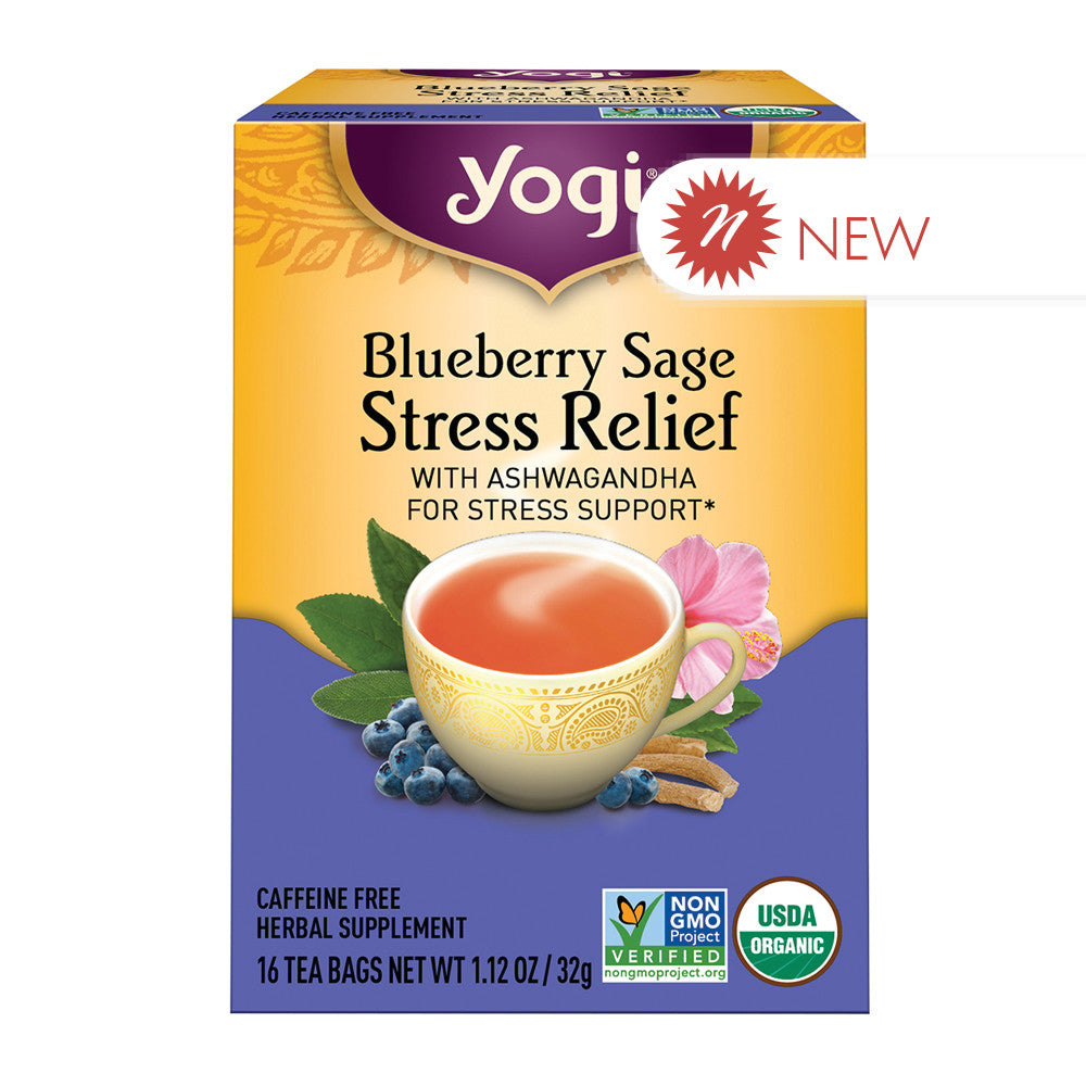 Wholesale Yogi Tea - Blueberry Sage Stress Relief- Bulk