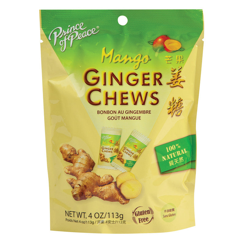 Wholesale Prince Of Peace Mango Ginger Chews 4 Oz Pouch- Bulk