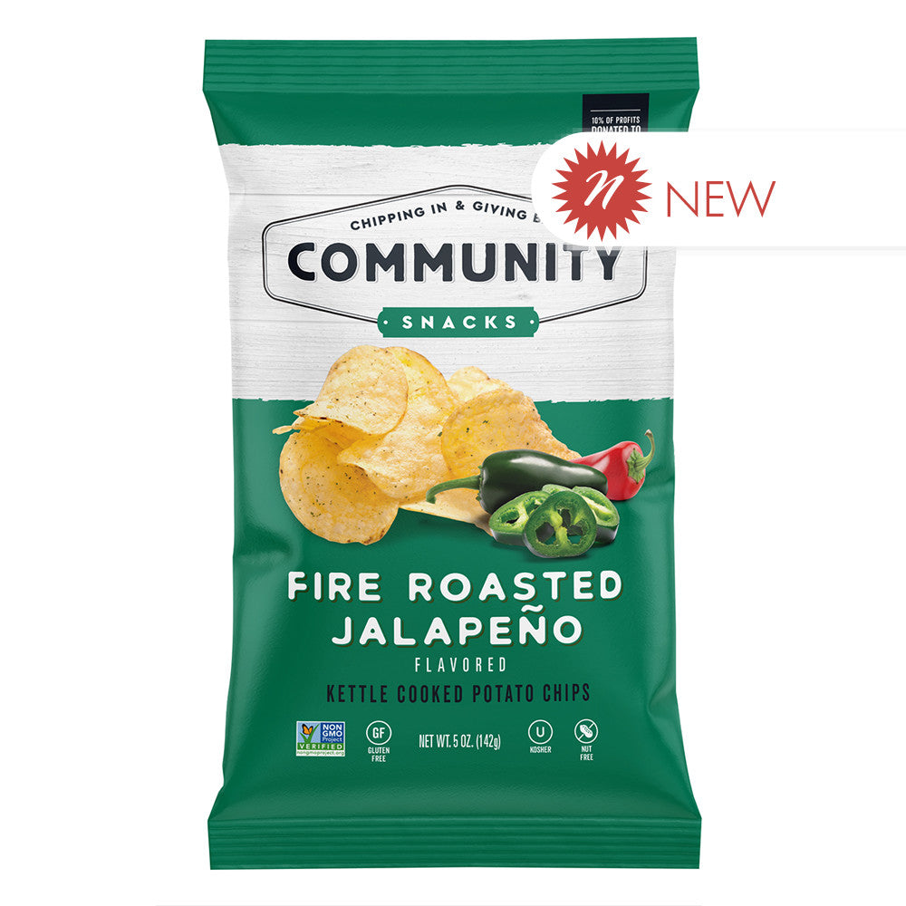 Wholesale Community Snacks Fire Roasted Jalapeno Chips 5 Oz Bag- Bulk