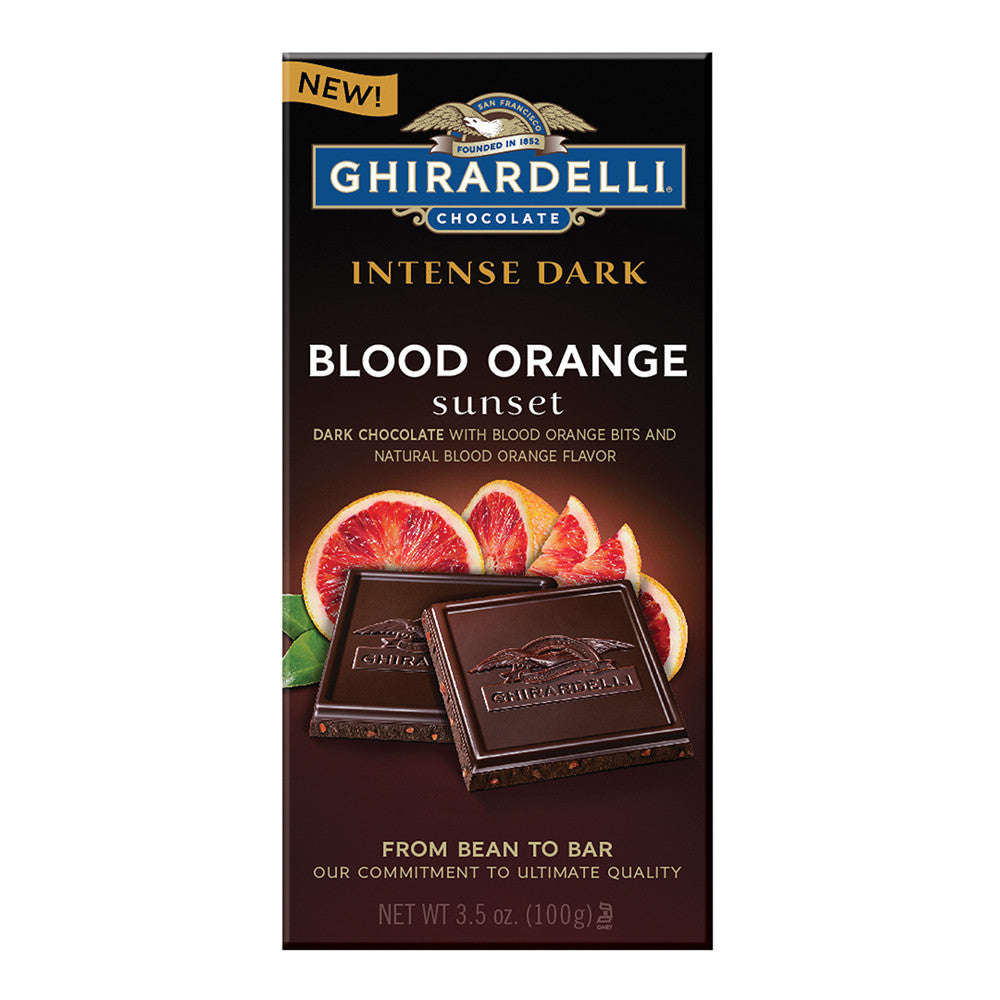 Wholesale Ghirardelli Intense Dark Blood Orange Sunset 3.5 Oz Bar- Bulk