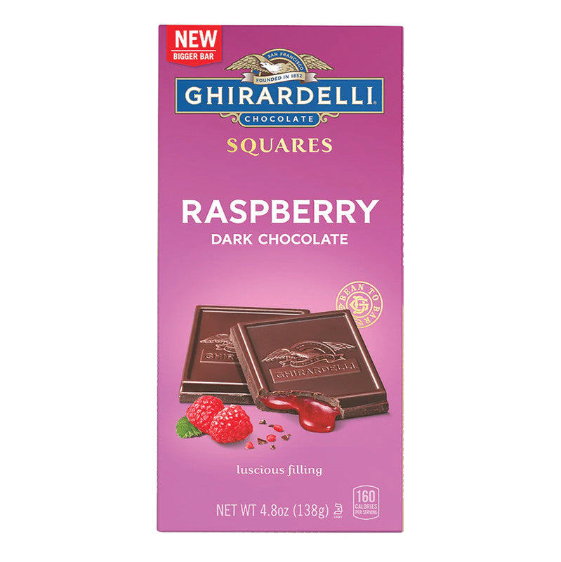 Wholesale Ghirardelli Dark Chocolate Raspberry Squares Bar 4.8 Oz Bar- Bulk