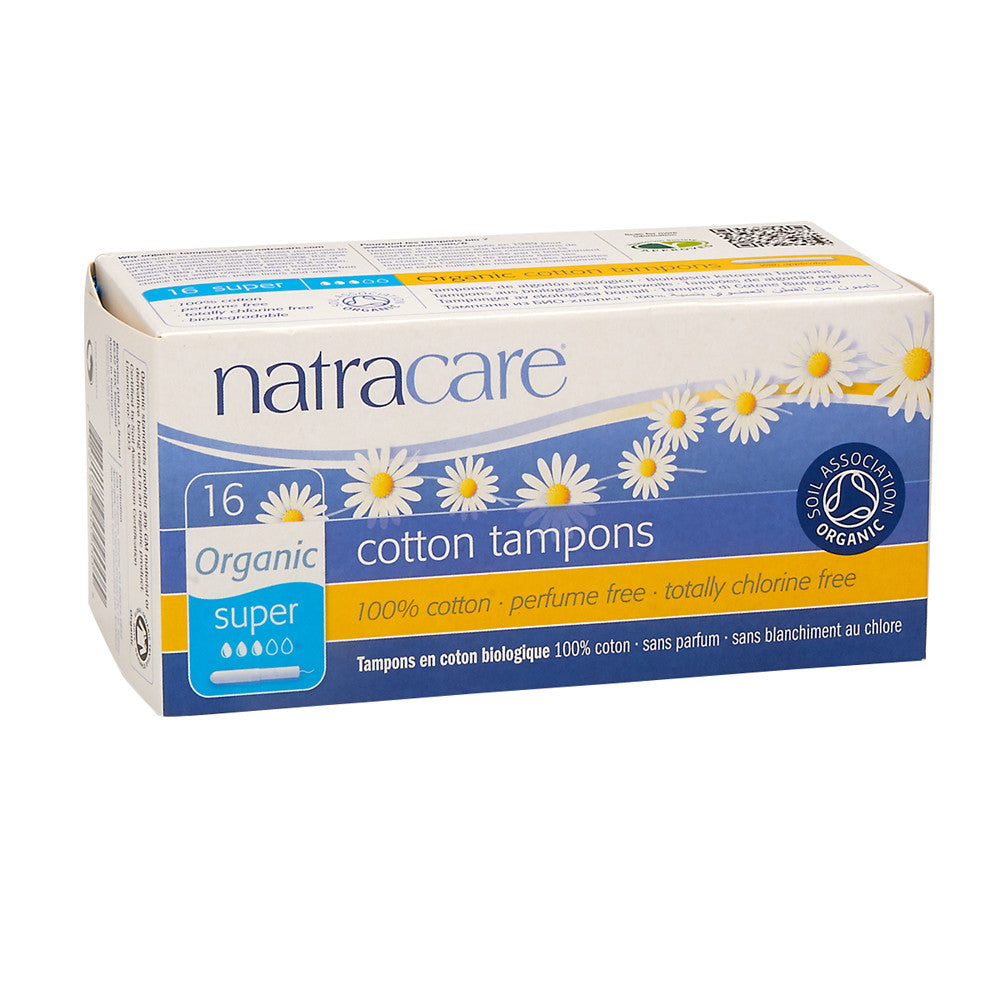Wholesale Natracare Organic Super Tampons Applicator Style Box- Bulk