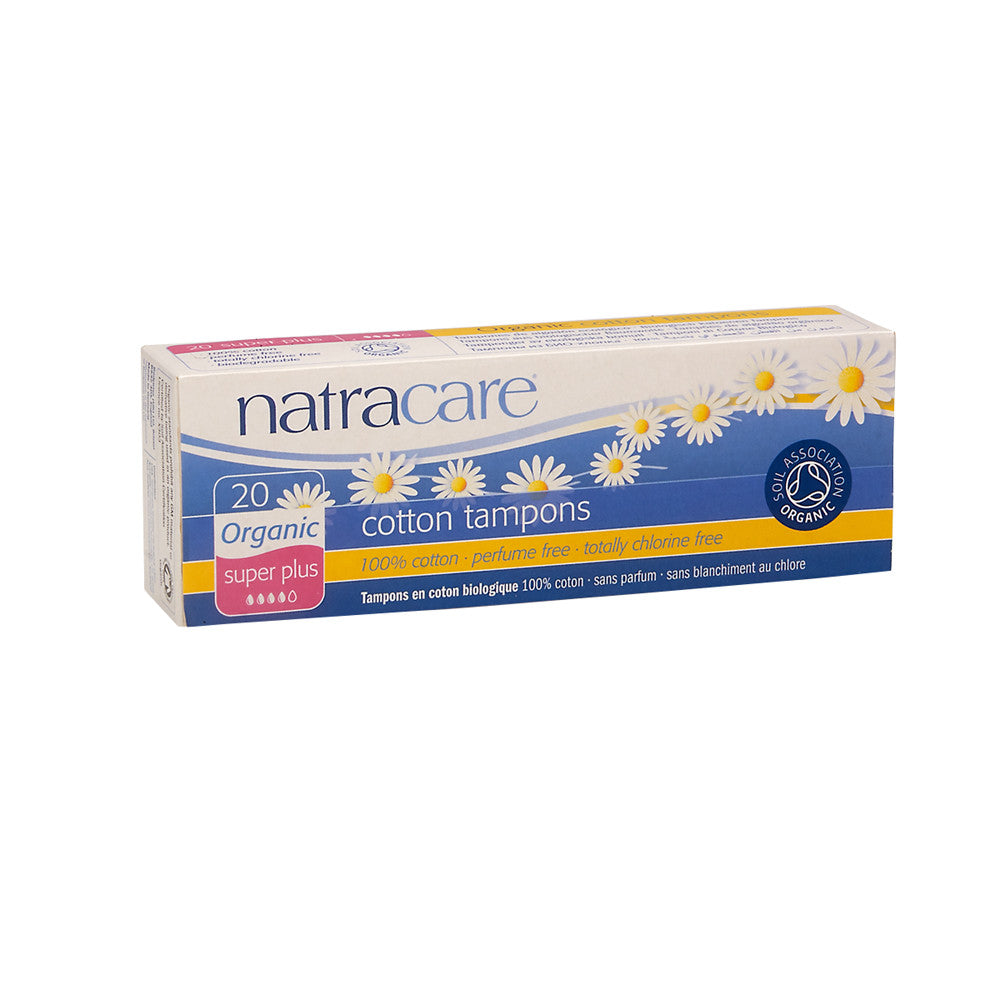 Wholesale Natracare Organic Super Plus Tampons Non-Applicator Style Box- Bulk