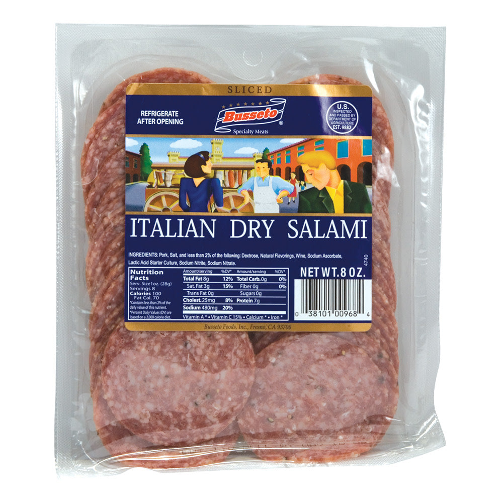 Wholesale Busseto Sliced Italian Dry Salami 8 Oz- Bulk