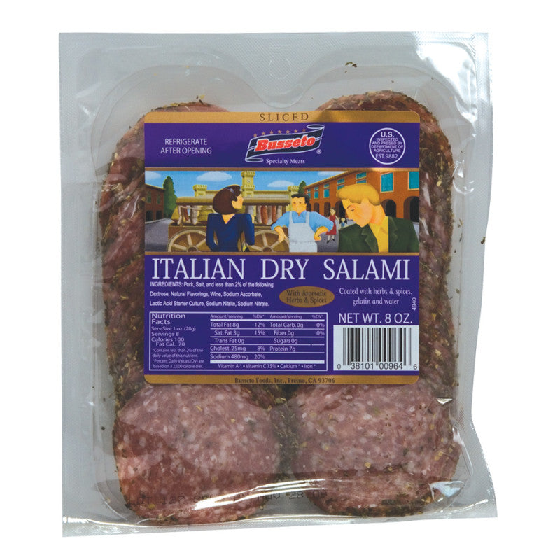 Wholesale Busseto Sliced Herb Italian Dry Salami 8 Oz Bulk