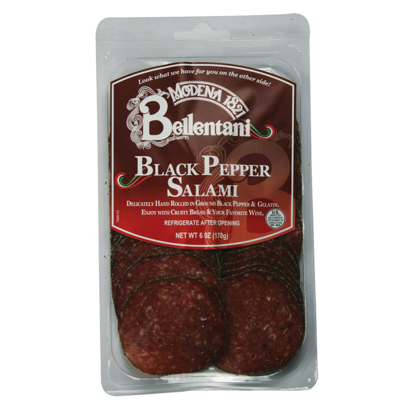 Wholesale Bellentani Sliced Black Pepper Dry Italian Salami 6 Oz- Bulk