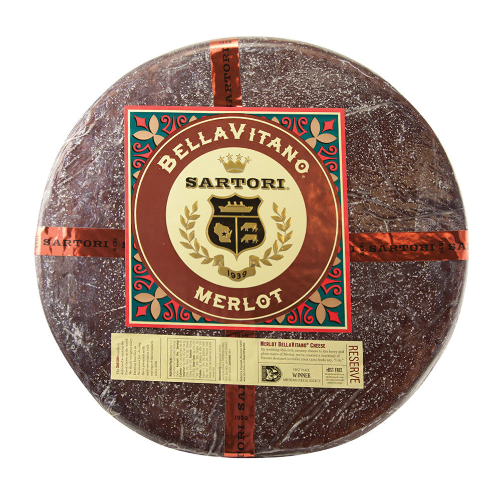 Wholesale Sartori Bellavitano Merlot 5 Lb Quarter Wheels 20 Lb- Bulk