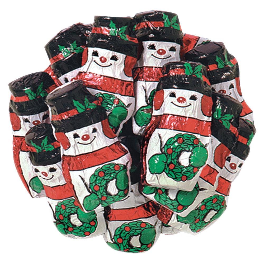 Wholesale Madelaine Mini Milk Chocolate Foiled Snowmen- Bulk
