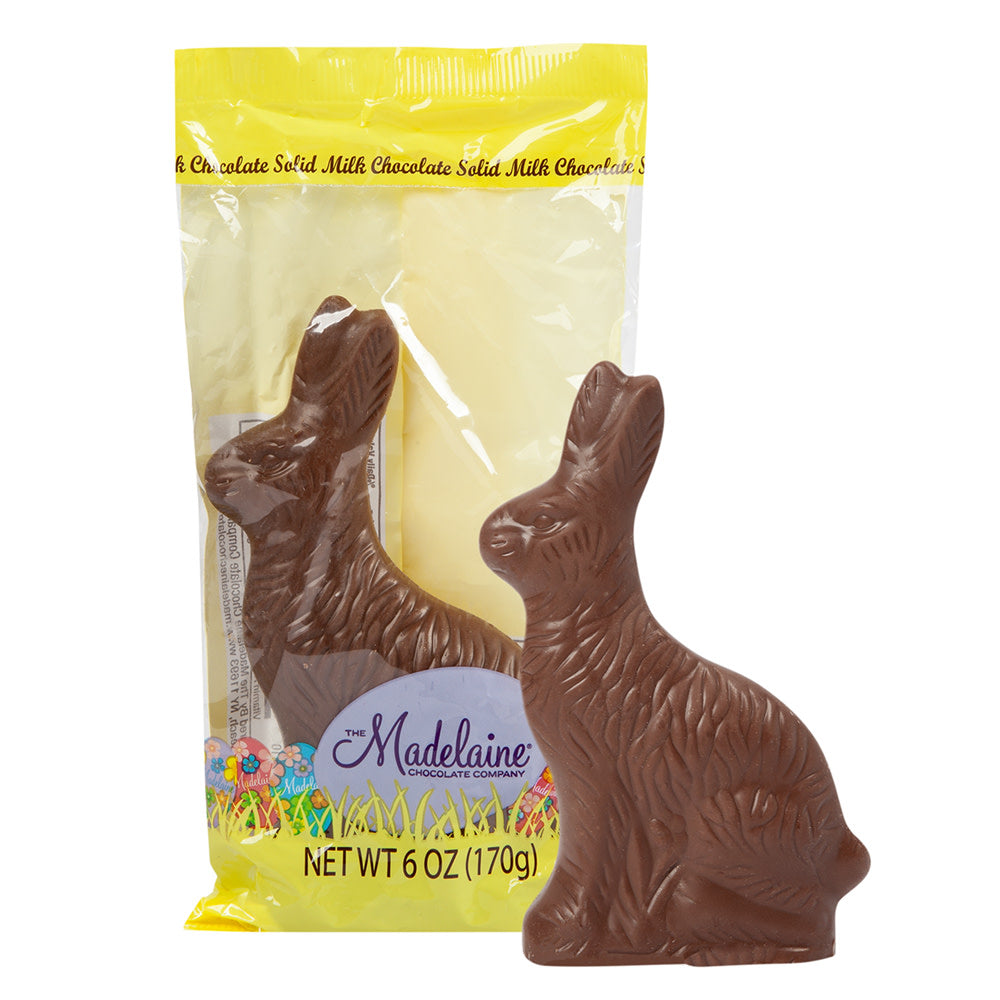 Wholesale Madelaine Solid Milk Chocolate Sitting Rabbit 6 Oz- Bulk