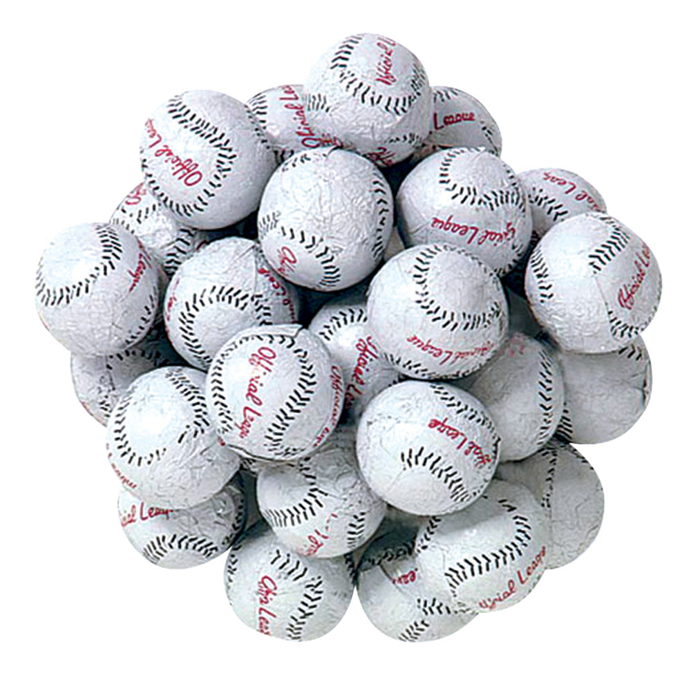 Wholesale Madelaine Milk Chocolate Foiled Baseballs- Bulk