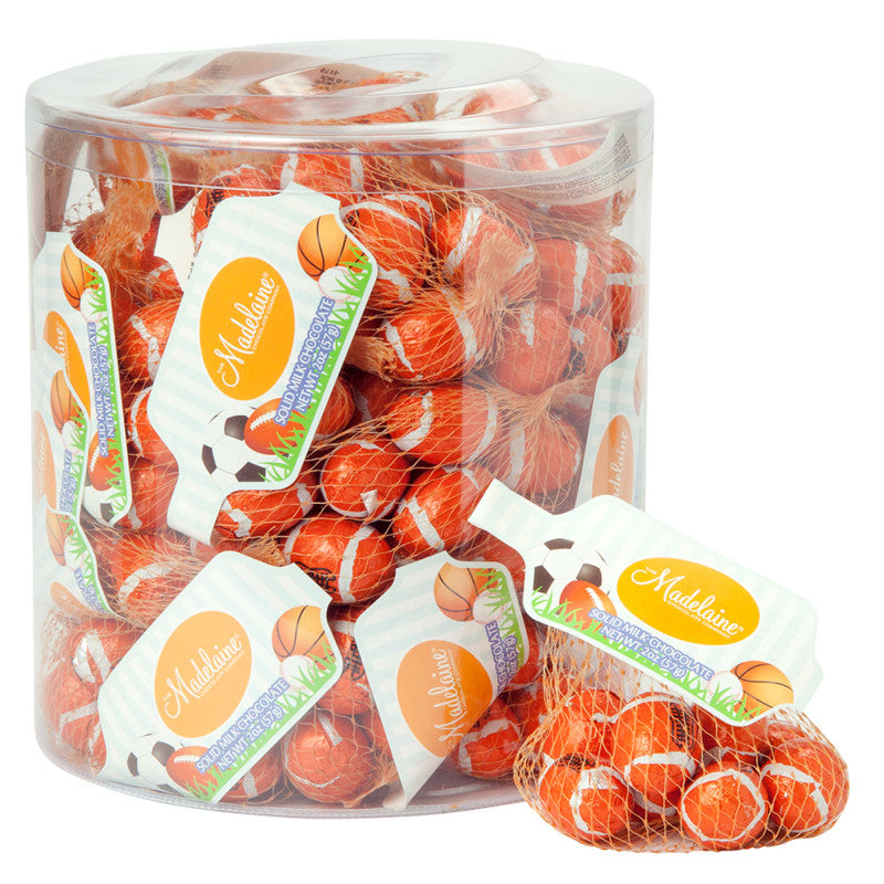 Wholesale Madelaine Milk Chocolate Foiled Footballs 2 Oz Mesh Bag- Bulk