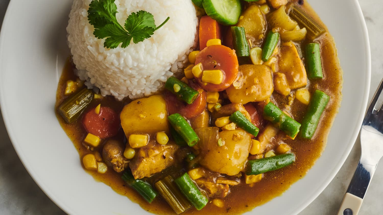 Chicken and Vegetable Curry Rice