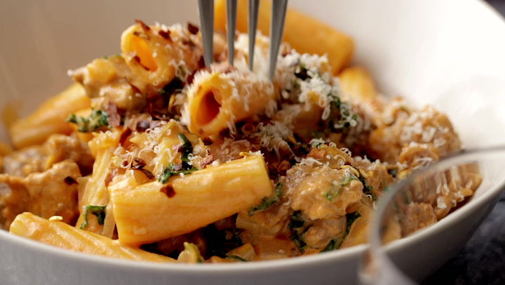 Date Night Rigatoni with Sausage and Kale