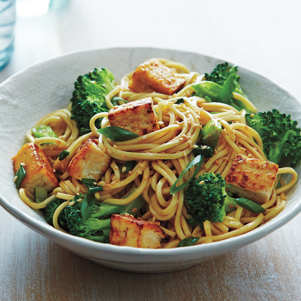 Tofu and Broccoli Rice Noodle Stir-Fry