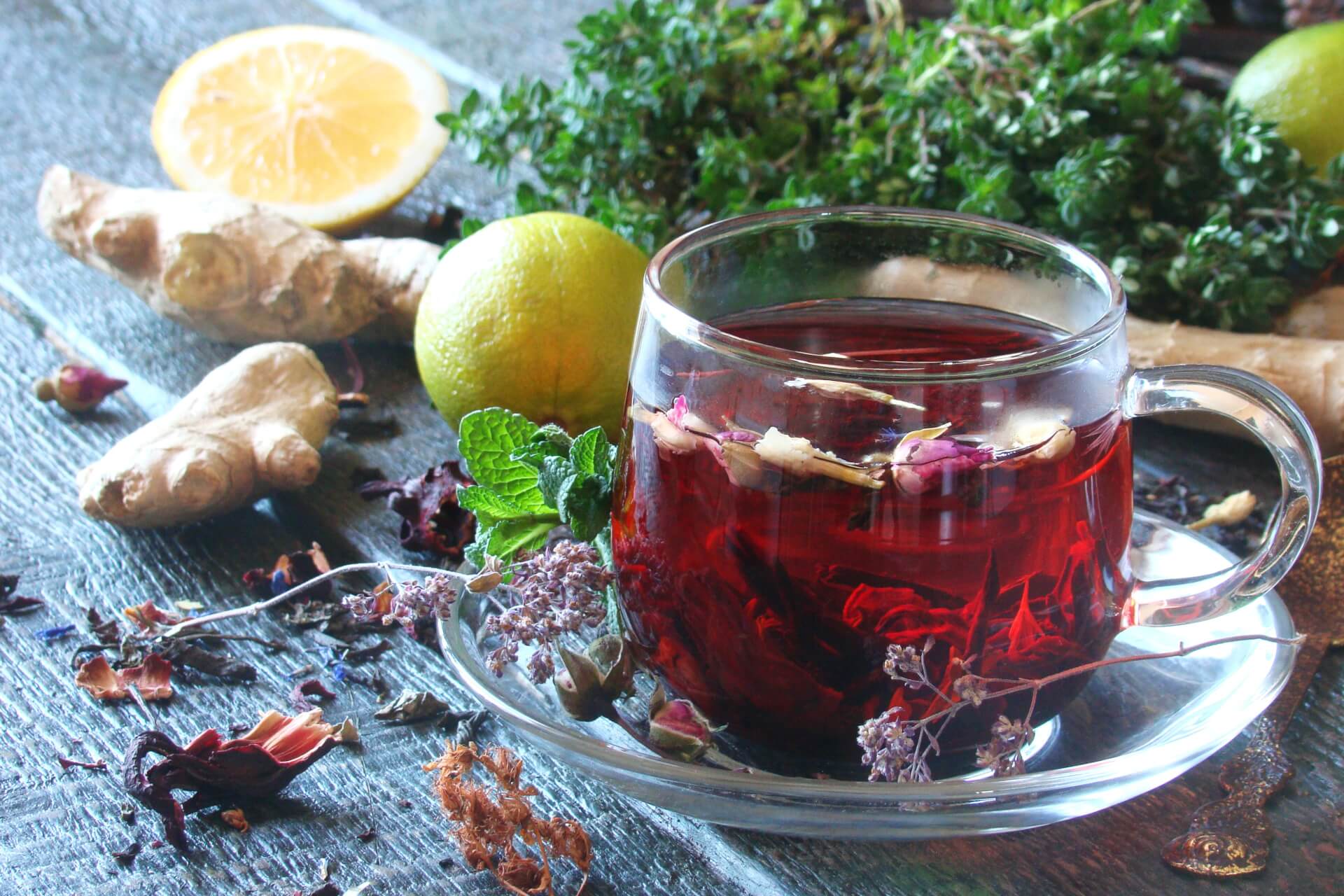 Ginger Hibiscus Sage Tea