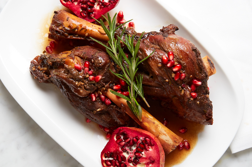 Sweet and Salty Pomegranate Glazed Lamb