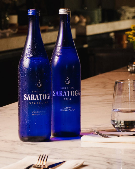 Featured Item of the Week: Saratoga Water – Premium Sparkling Water in Iconic Blue Bottles