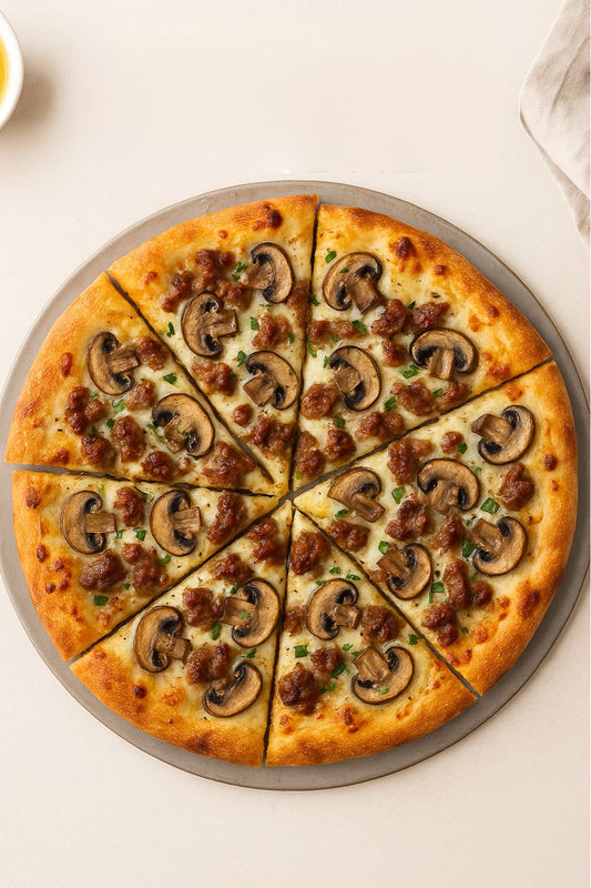 This Garlic Butter Pizza with Sausage and Mushrooms Is Ridiculously Good