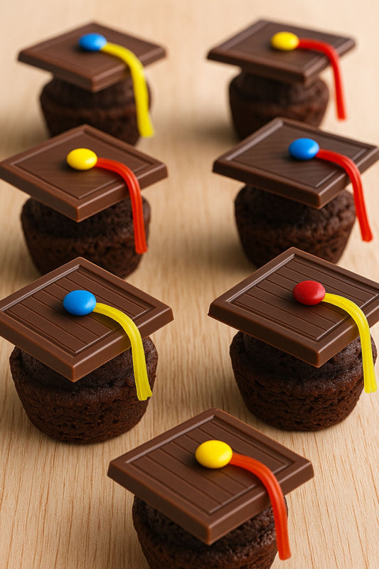 Graduation Party Dessert Idea: Fun Brownie Bites That Look Like Grad Caps