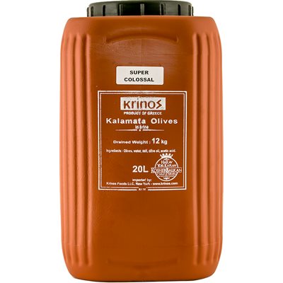 Krinos Kalamata Olives - Super Colossal 12kg keg