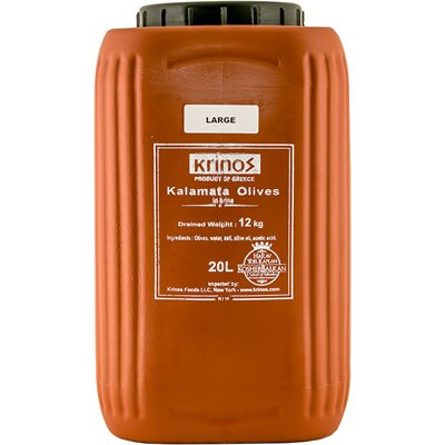 Krinos Kalamata Olives  Large 12Kg Keg