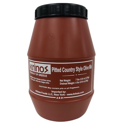Wholesale Krinos Pitted Country Style Olive Mix 2 kg- Bulk