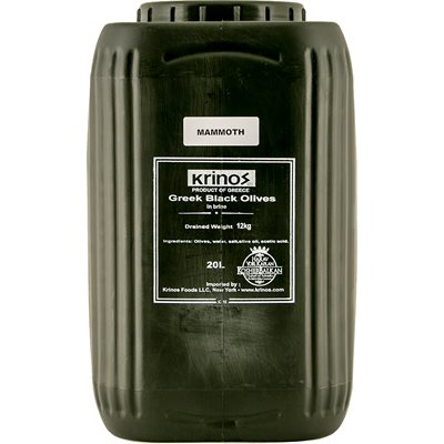 Krinos Greek Black Olives - Mammoth 12kg keg