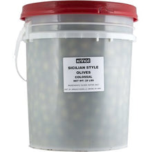 Wholesale Krinos California Sicilian Style Olives Colossal 28Lb Pail- Bulk