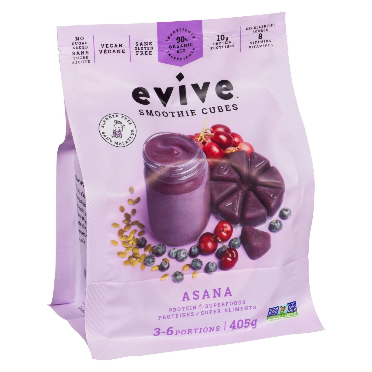 Evive Organic Asana Plant Based Smoothie Cube, 10.58 Oz