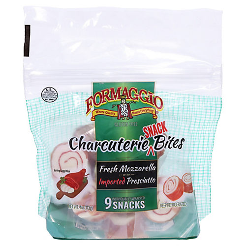 Wholesale Formaggio Cheese Charcuterie Snack Bites Mozzarella Prosciutto 4oz- Bulk