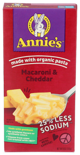 Annie's Homegrown Low Sodium Macaroni And Cheese 6oz 12ct