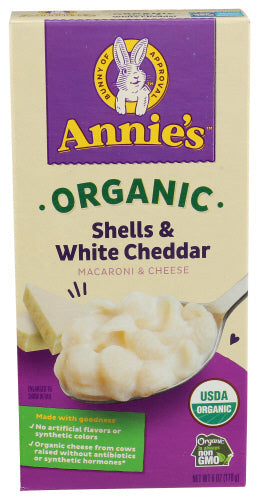 Annie's Homegrown Organic Macaroni & Cheese Shells & White Cheddar 6oz 12ct