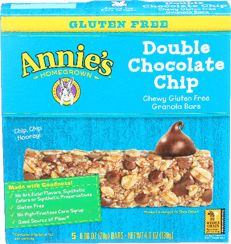 Annie's Homegrown Chewy Granola Bar Double Chocolate Chip 0.98oz 12ct