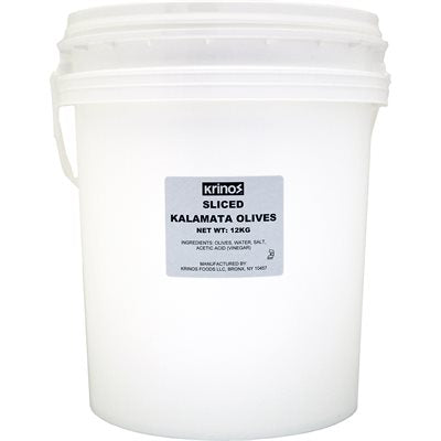 Krinos Sliced Kalamata Olives 12Kg Pail