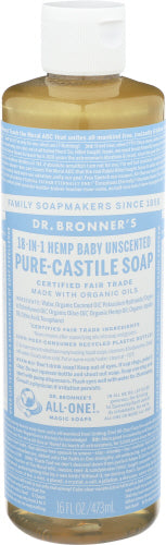 Dr. Bronner's Baby Mild Pure-castile Liquid Soap Bottle 16oz