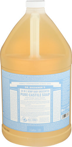 Wholesale Dr. Bronner s 18-In-1 Hemp Pure-Castile Soap Baby Unscented 3.8L- Bulk