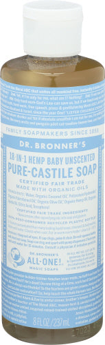 Wholesale Dr Bronner Unscented Pure-Castile Liquid Soap 8oz- Bulk