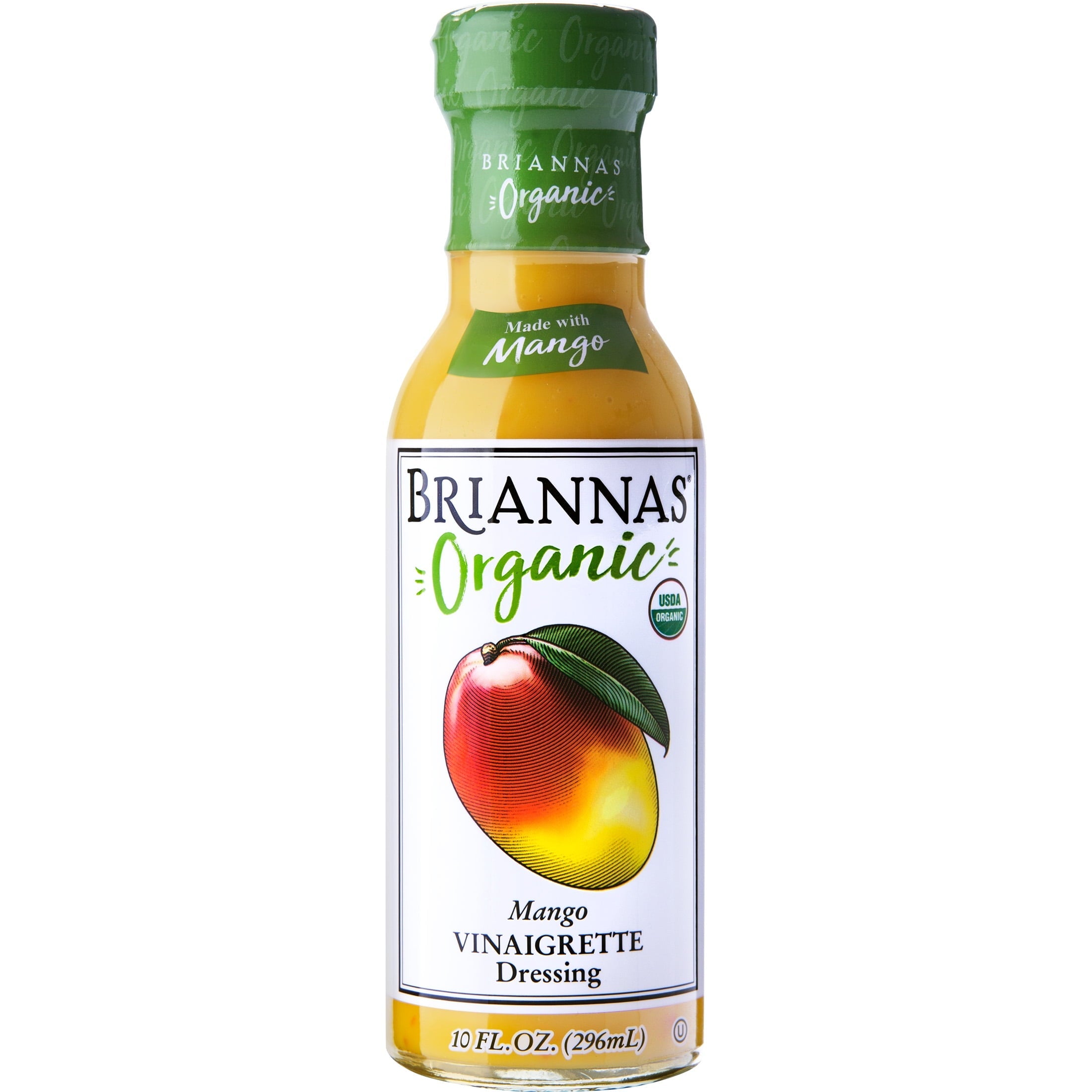 Briannas Organic Mango Vinaigrette Dressing 10 oz Bottle