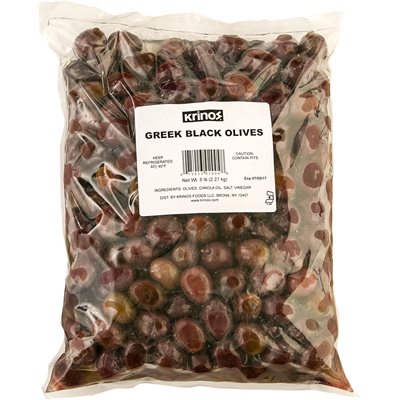 Wholesale Krinos Greek Black Olives 5Lb Bag- Bulk