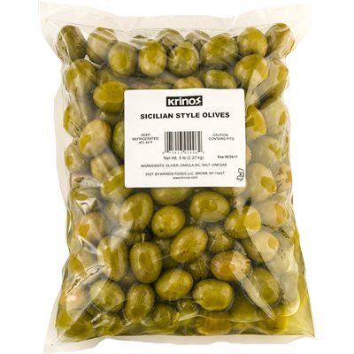 Wholesale Krinos Sicilian Style Olives 5Lb Bag-2 Ct Case Bulk