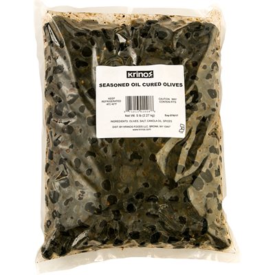 Krinos Seasoned Oil Cured Olives 5Lb Bag