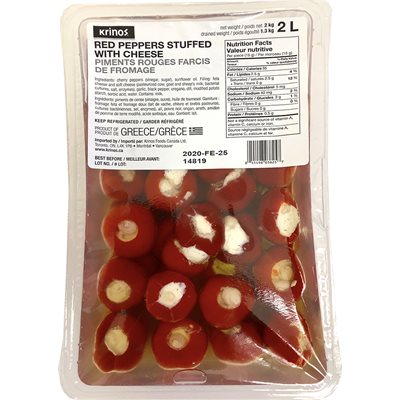 Krinos Red Peppers stuffed with cheese 2kg tray