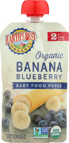 Wholesale Earths Best Baby Puree Banana Blueberry 4oz- Bulk