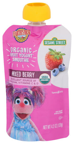Wholesale Earth's Best Organic Toddler Smoothie Pouches Mixed Berry Fruit Yogurt 4.2oz- Bulk