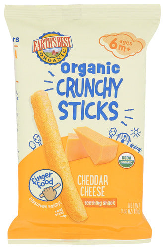 Wholesale Earth Kids Organic Crunchy Sticks Cheddar 0.56 oz- Bulk