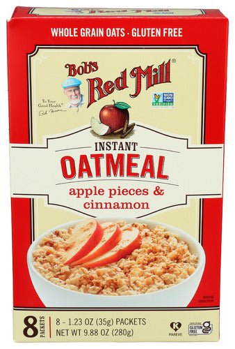 Bob's Red Mill Instant Oatmeal Apple Pieces & Cinnamon 9.88oz 4ct